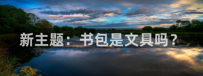 卧龙娱乐挂机平台：新主题：书包是文具吗？